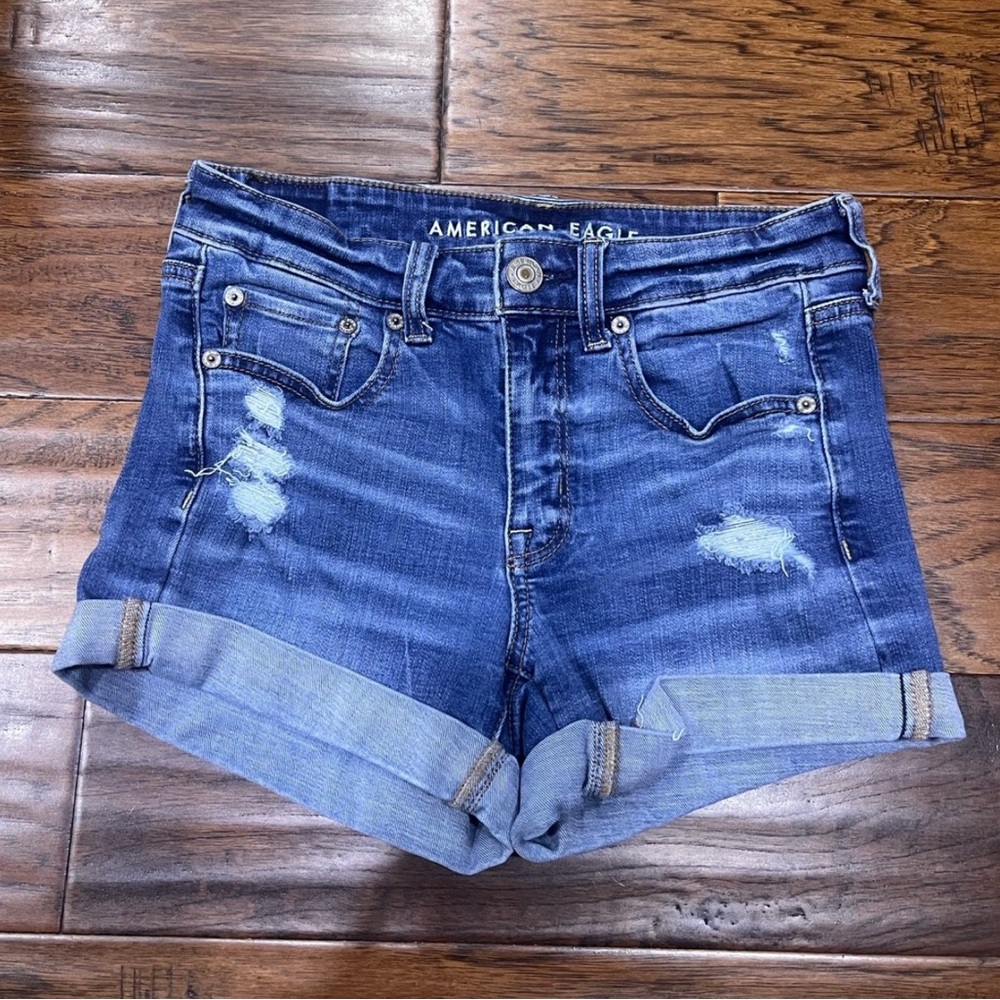 American Eagle Super Stretch Midi Denim Shorts